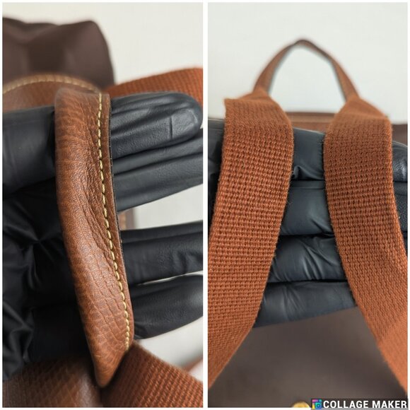 Original Longchamp Le Pliage Nylon Brown Backpack Made in China. - Picture 9 of 16